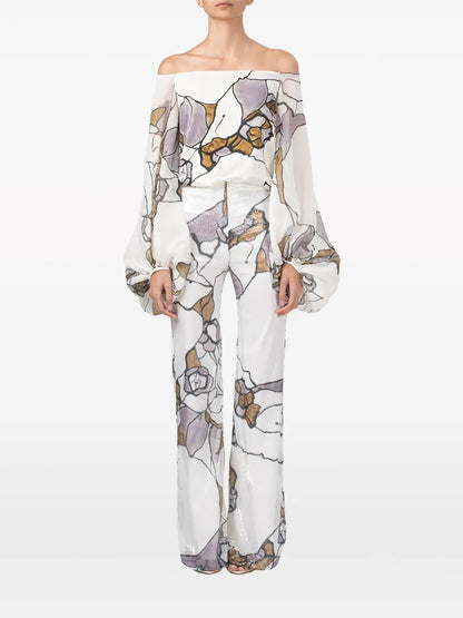 Aimar Graphic-Print Silk Blouse