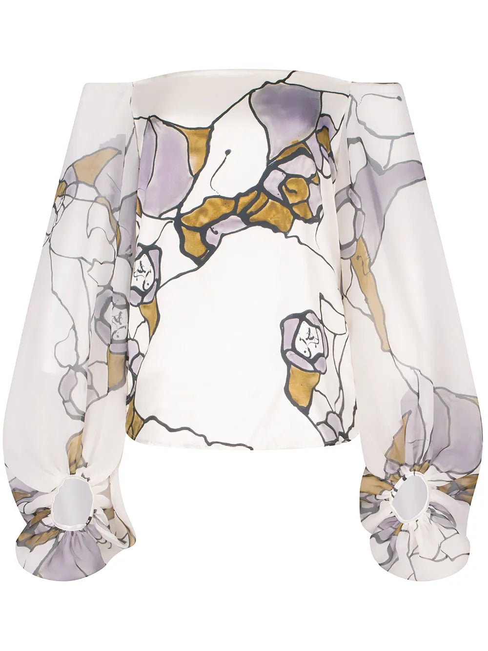 Aimar Graphic-Print Silk Blouse