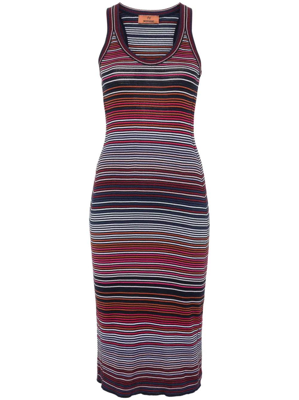 Stripe-Pattern Knitted Dress