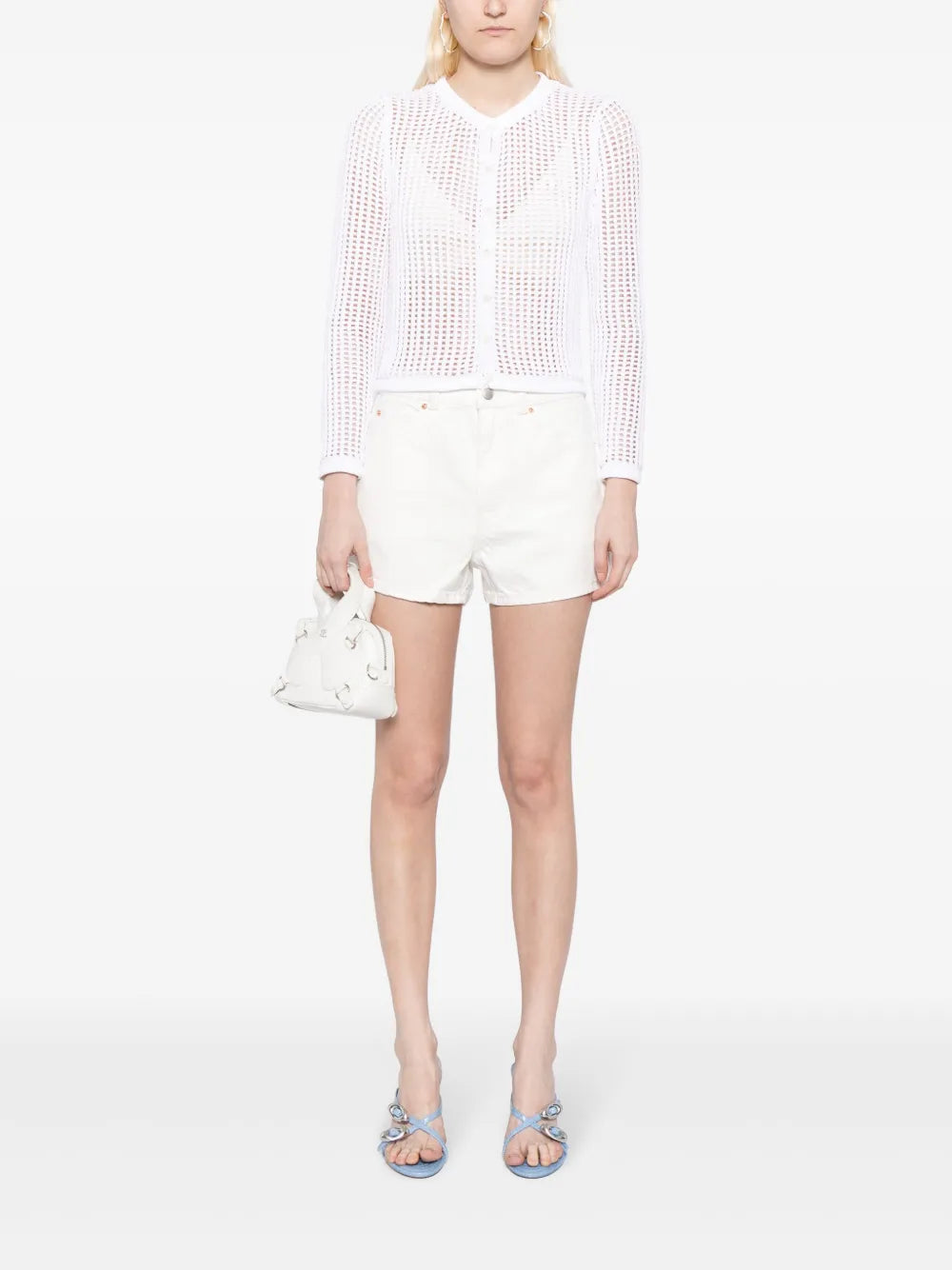 High-Waisted Logo Cut-Out Shorts