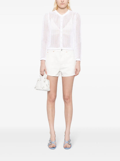 High-Waisted Logo Cut-Out Shorts