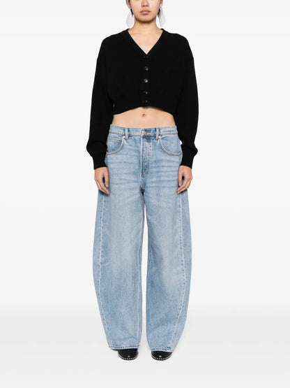 Logo-Embossed Cropped Cardigan