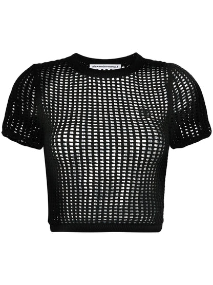 Open-Knit Cropped Top
