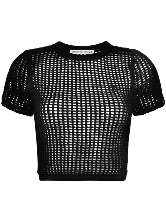 Open-Knit Cropped Top