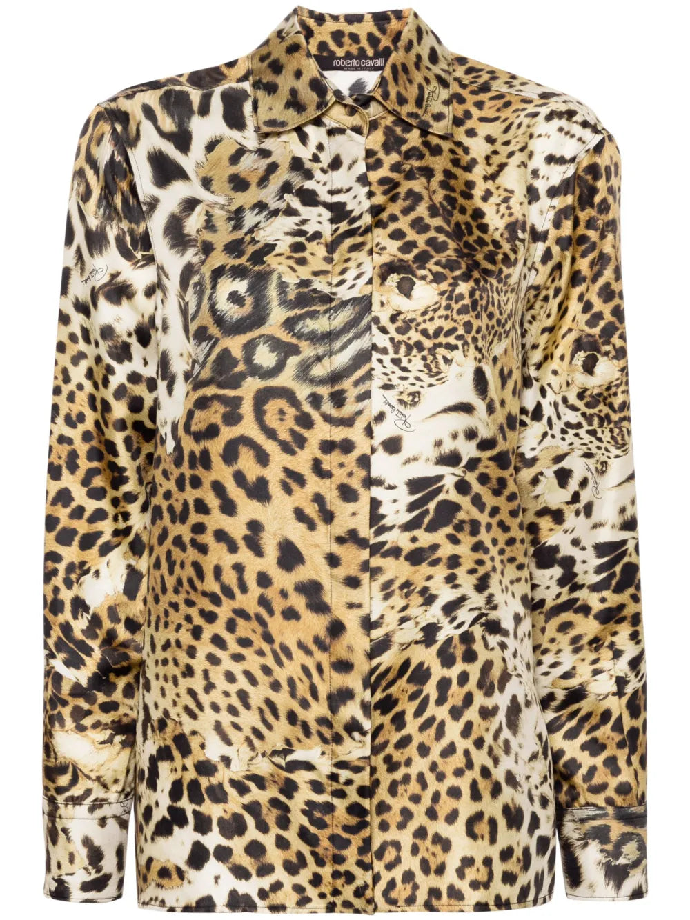 Leopard-Print Silk Shirt