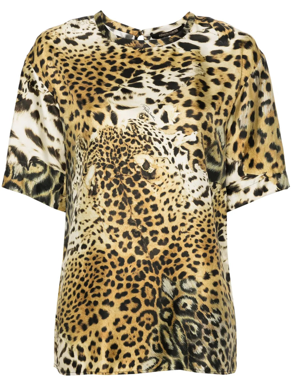 Leopard-Print Silk Blouse