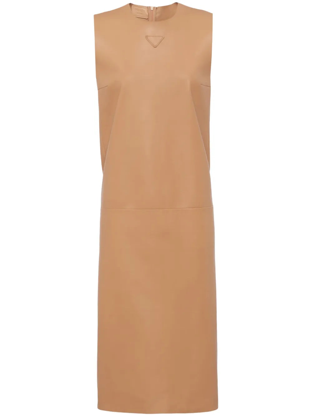 Triangle-Logo Leather Shift Dress