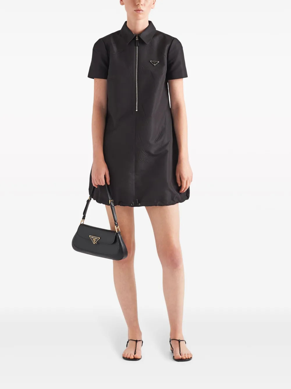 Triangle-Logo Faille Minidress