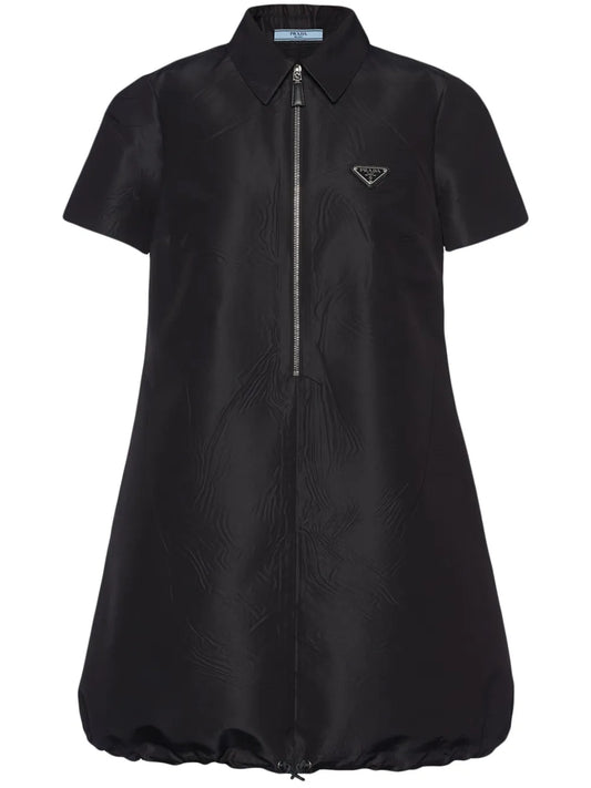 Triangle-Logo Faille Minidress