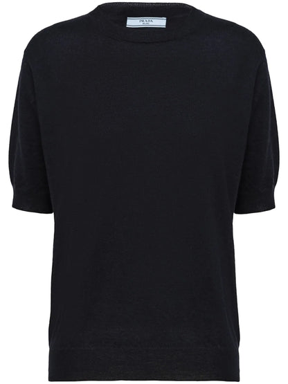 Triangle-Logo Cashmere Knitted Top