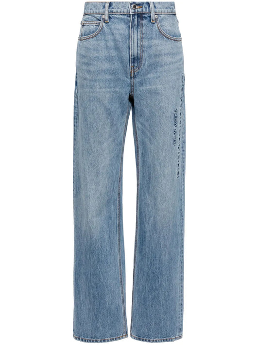 Ez - Mid Rise Relaxed Straight Logo Emboss