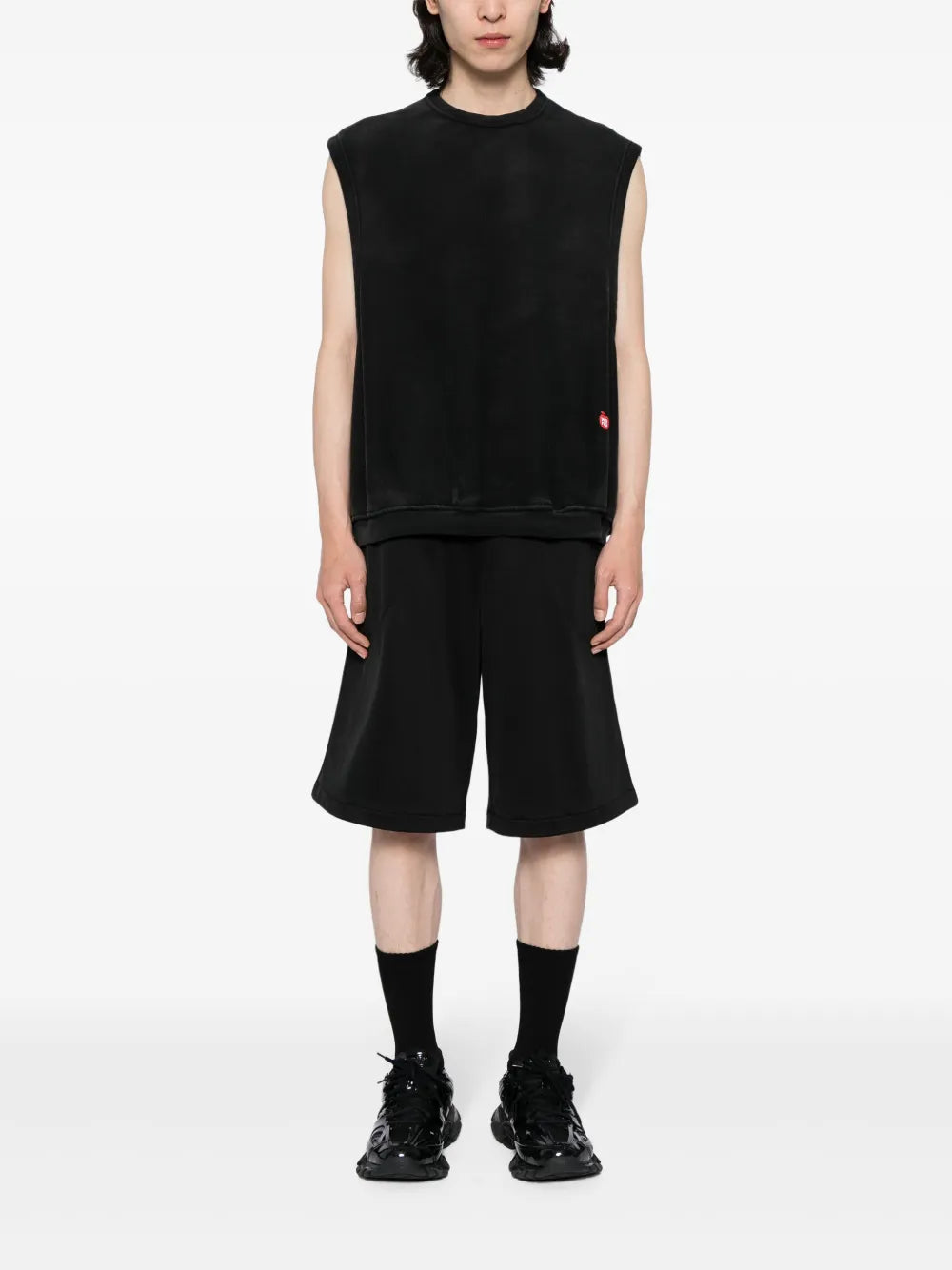 Logo-Print Sleeveless Cotton Jumper
