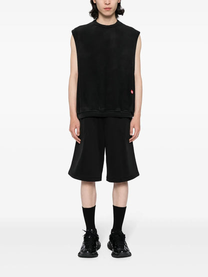 Logo-Print Sleeveless Cotton Jumper