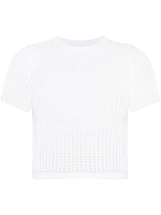 Open-Knit Cropped Top