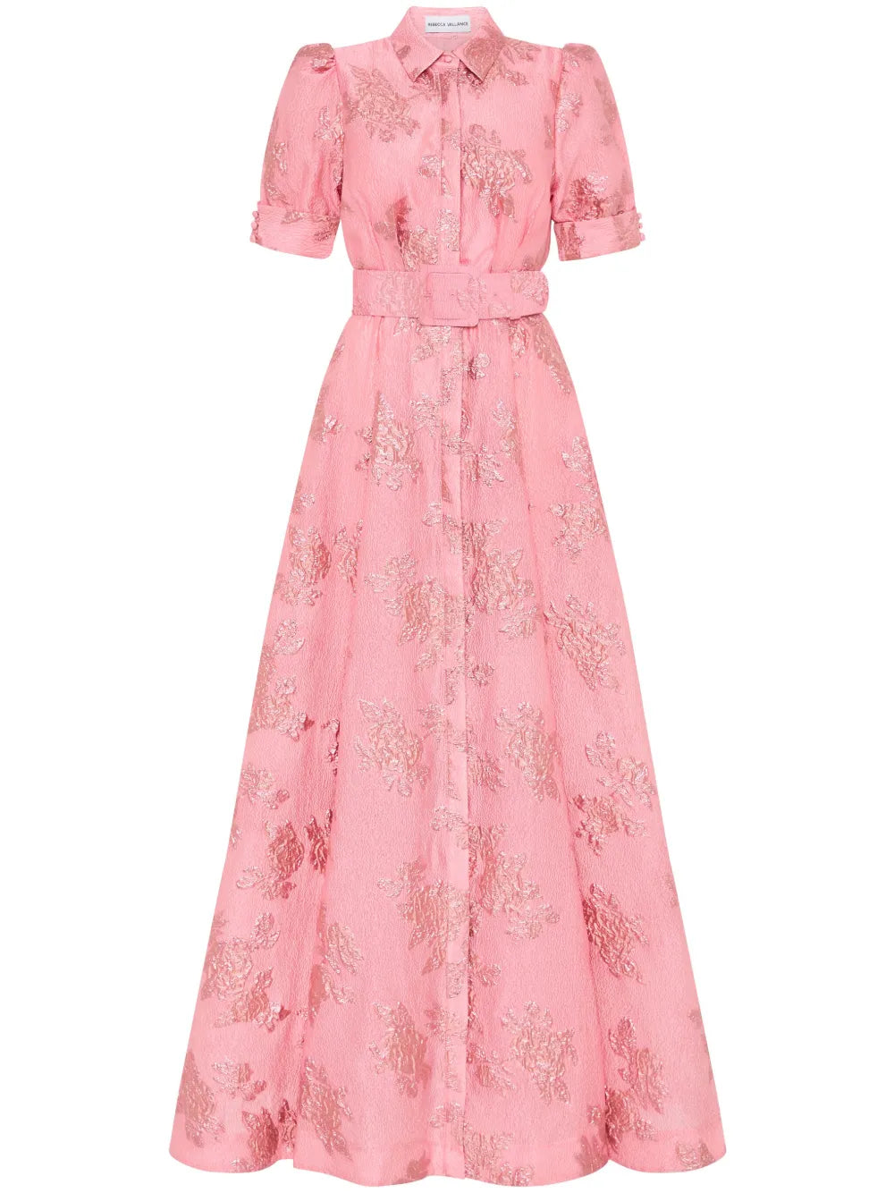 Annette Floral-Brocade Gown
