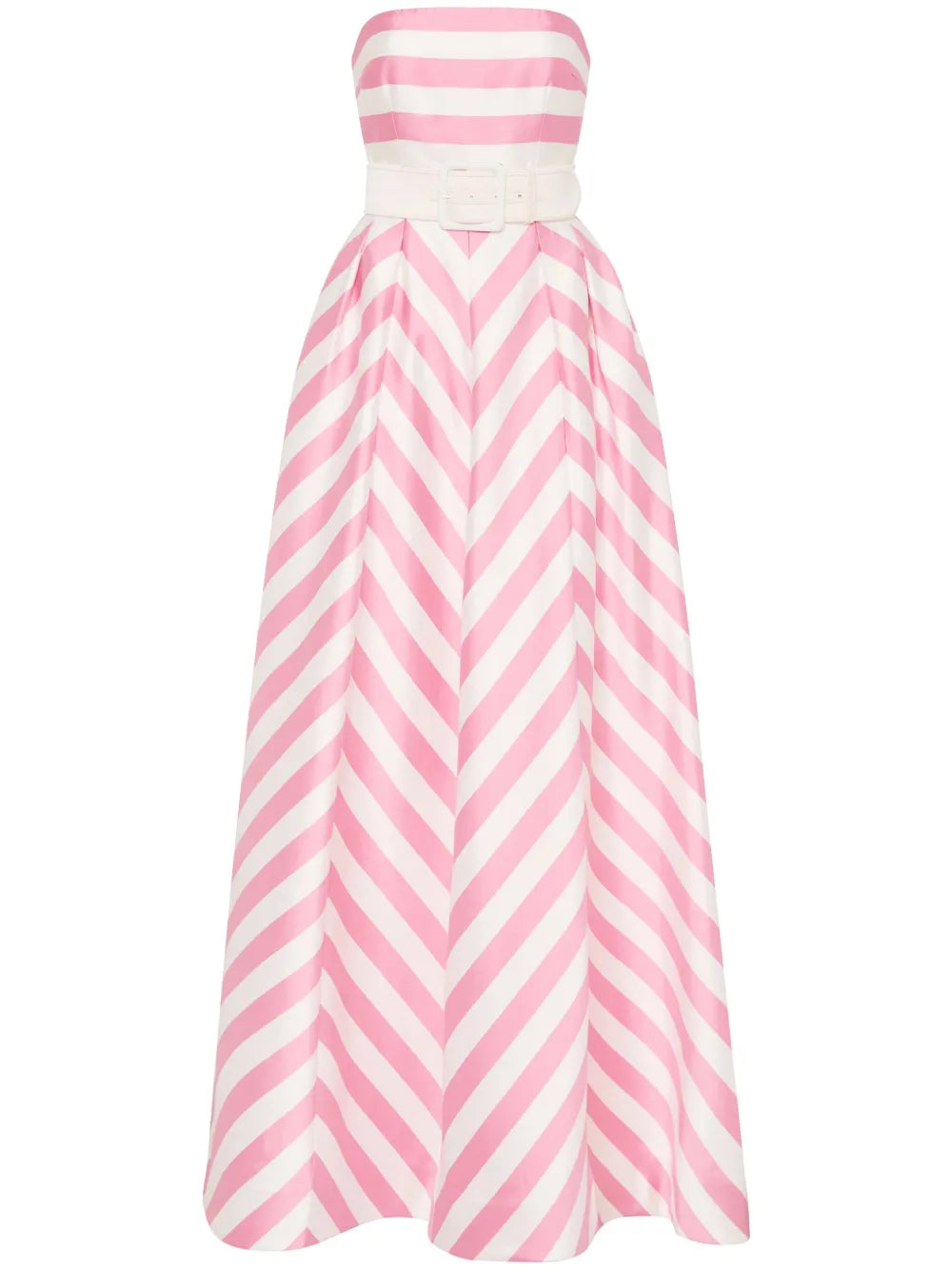 Jocelyn Striped Strapless Gown