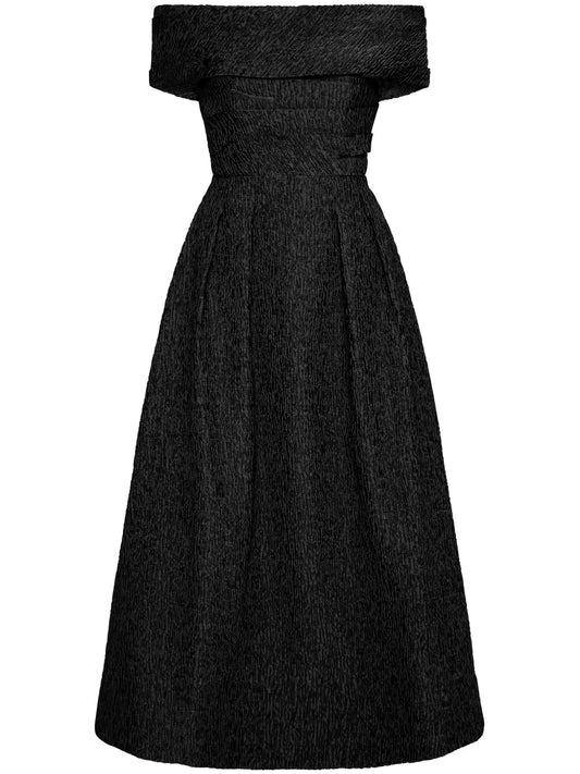 Helene Textured Off-Shoulder Midi Dress