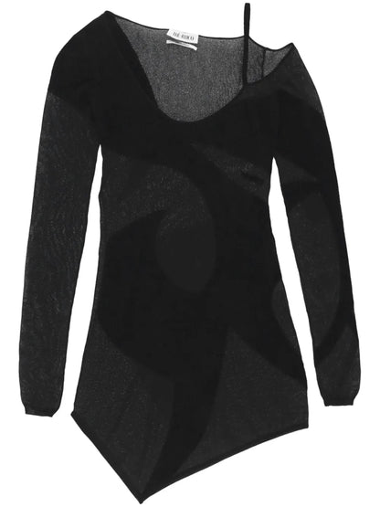 Sheer Asymmetric Minidress