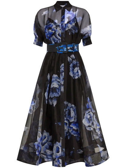 Florentine Floral-Print Silk-Chiffon Dress