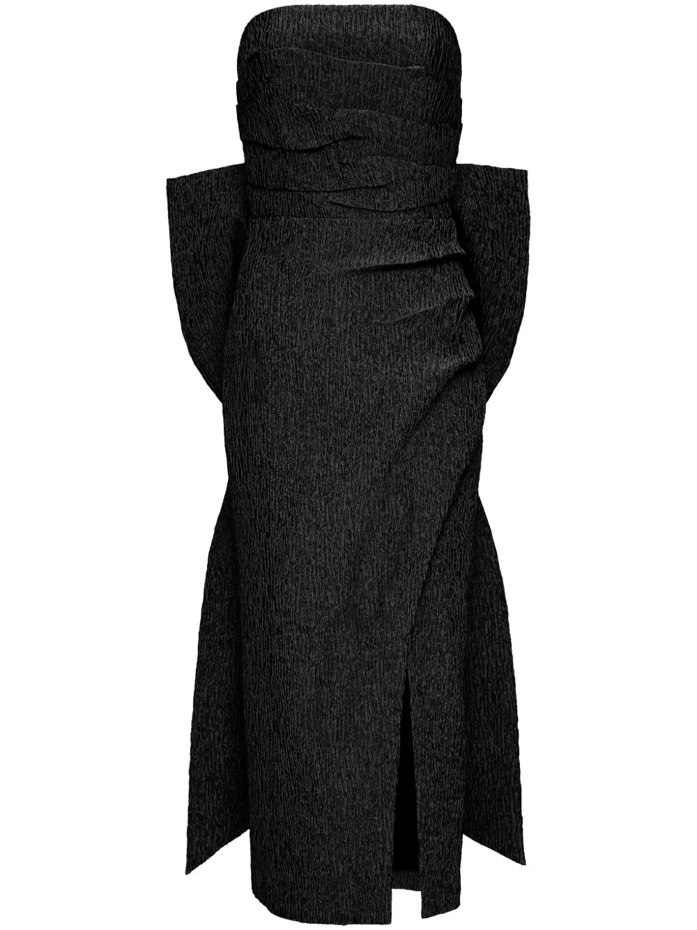 Helene Oversize-Bow Strapless Midi Dress