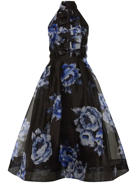 Florentine Floral-Print Silk-Chiffon Dress