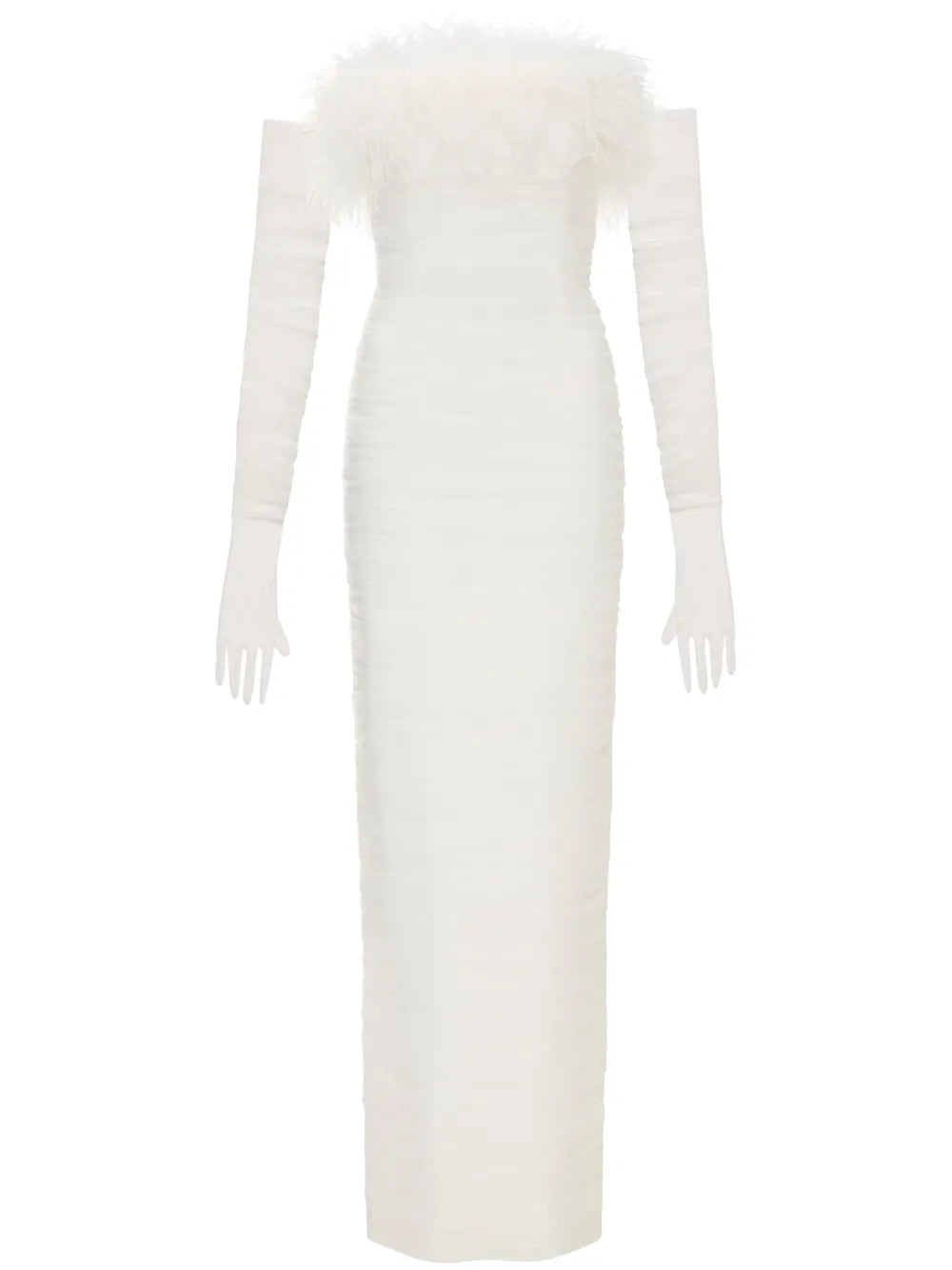 Lilly Feather-Trim Gown
