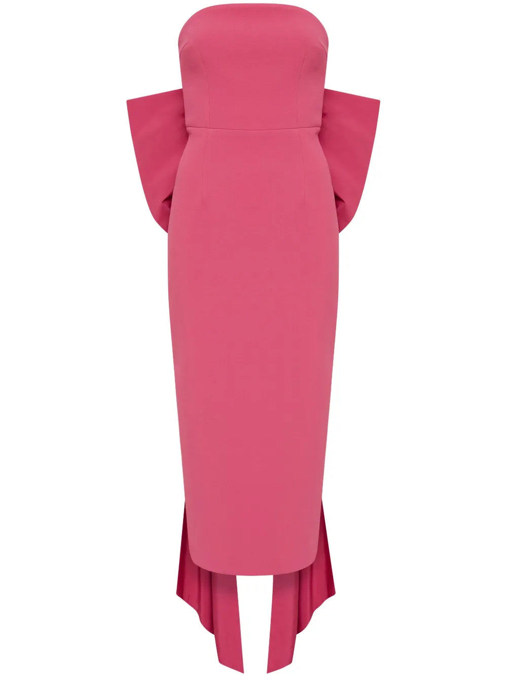 Anais Oversize-Bow Strapless Midi Dress