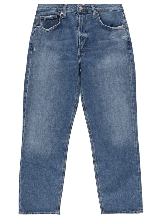 Kye Cropped Straight-Leg Stretch Jeans