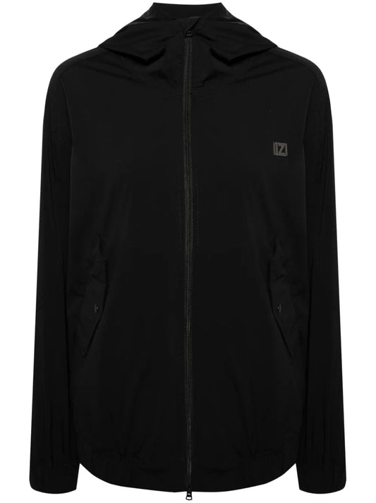 Logo-Plaque Hooded Jacket