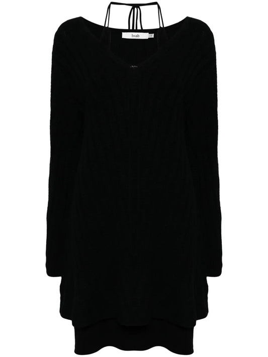 Lace-Up Knitted Minidress