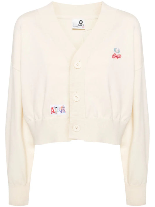 Logo-Appliqué V-Neck Cardigan