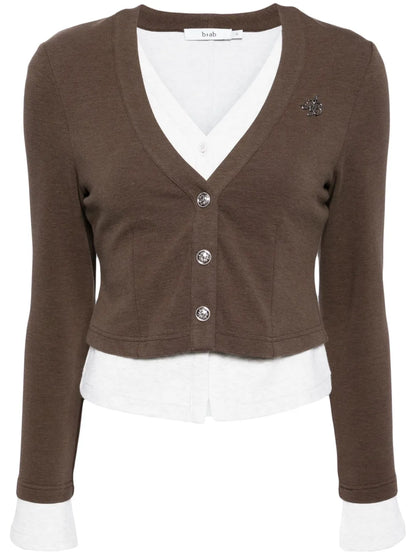 Logo-Appliqué Layered Cardigan