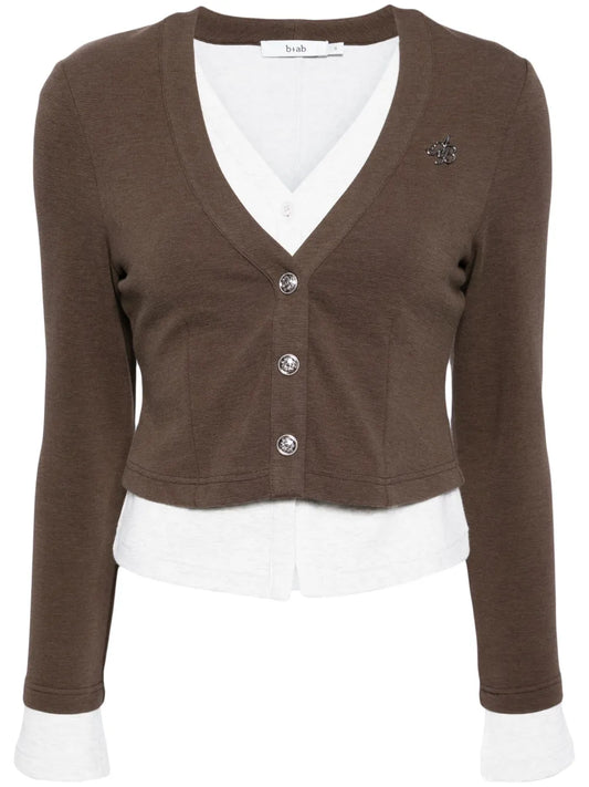 Logo-Appliqué Layered Cardigan