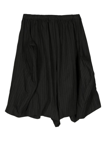 Asymmetric Pinstriped Skirt