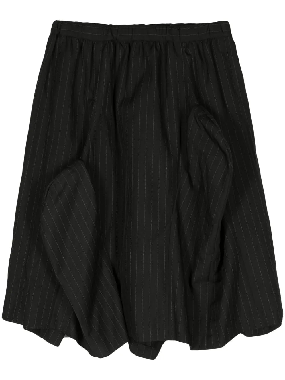 Asymmetric Pinstriped Skirt