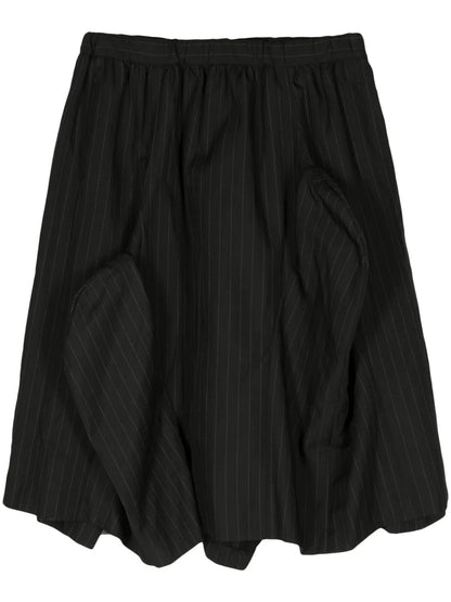 Asymmetric Pinstriped Skirt