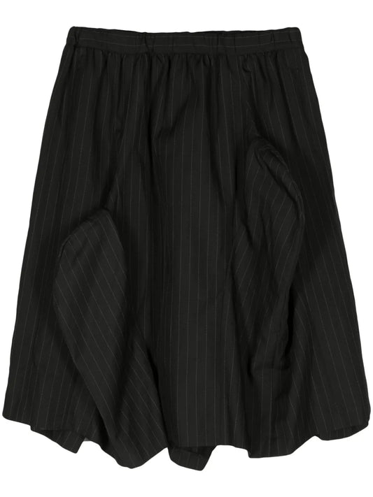 Asymmetric Pinstriped Skirt