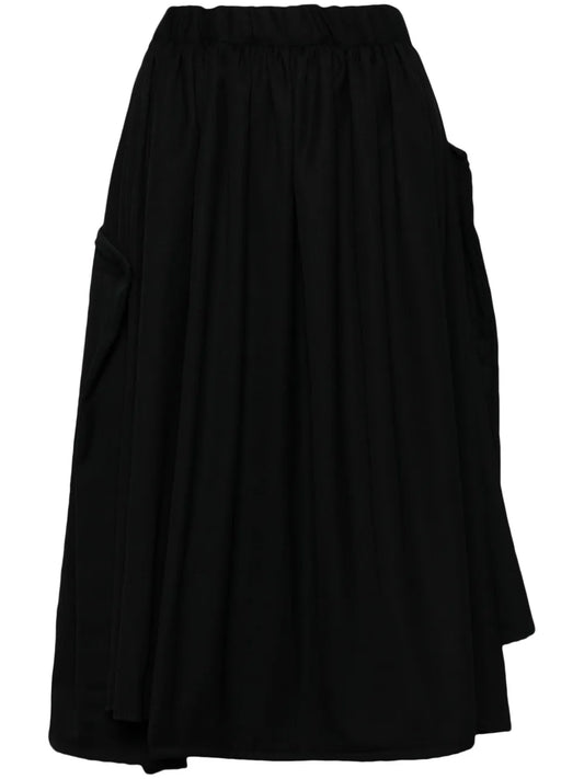 Asymmetric Design Wool Skirt