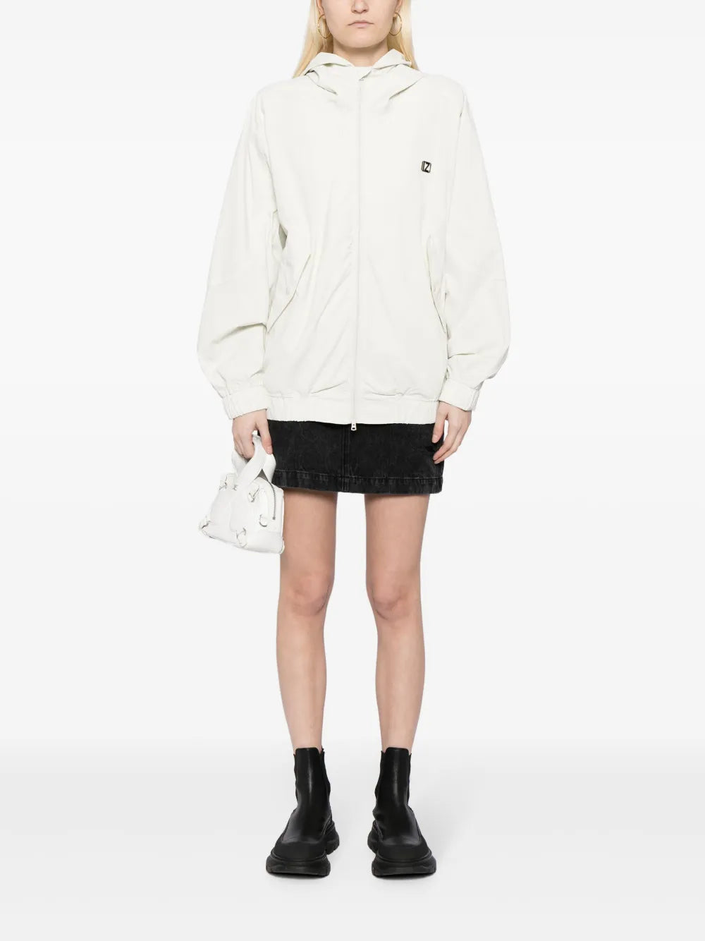Logo-Plaque Hooded Jacket