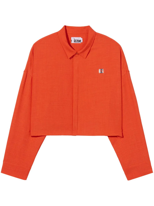 Logo-Plaque Cropped Shirt