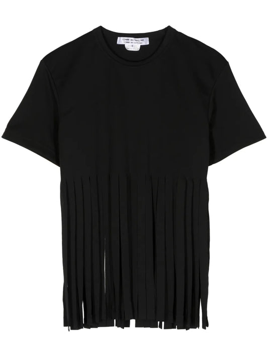 Fringe-Detail Jersey T-Shirt