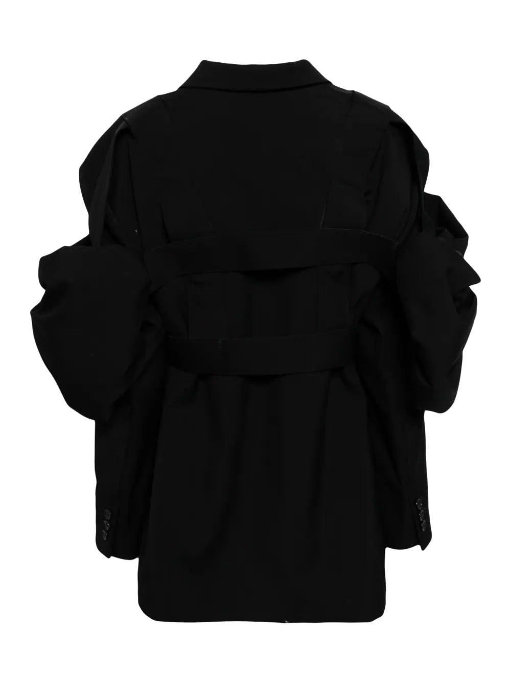 Detachable-Panel Wool Blazer