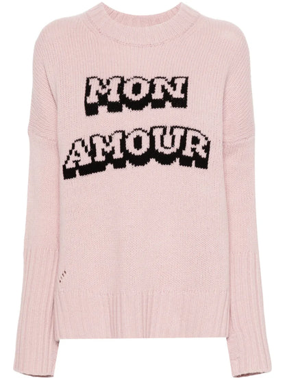 Slogan Intarsia-Knit Jumper