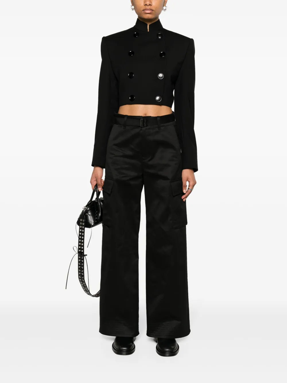 Belted Wide-Leg Cargo Trousers
