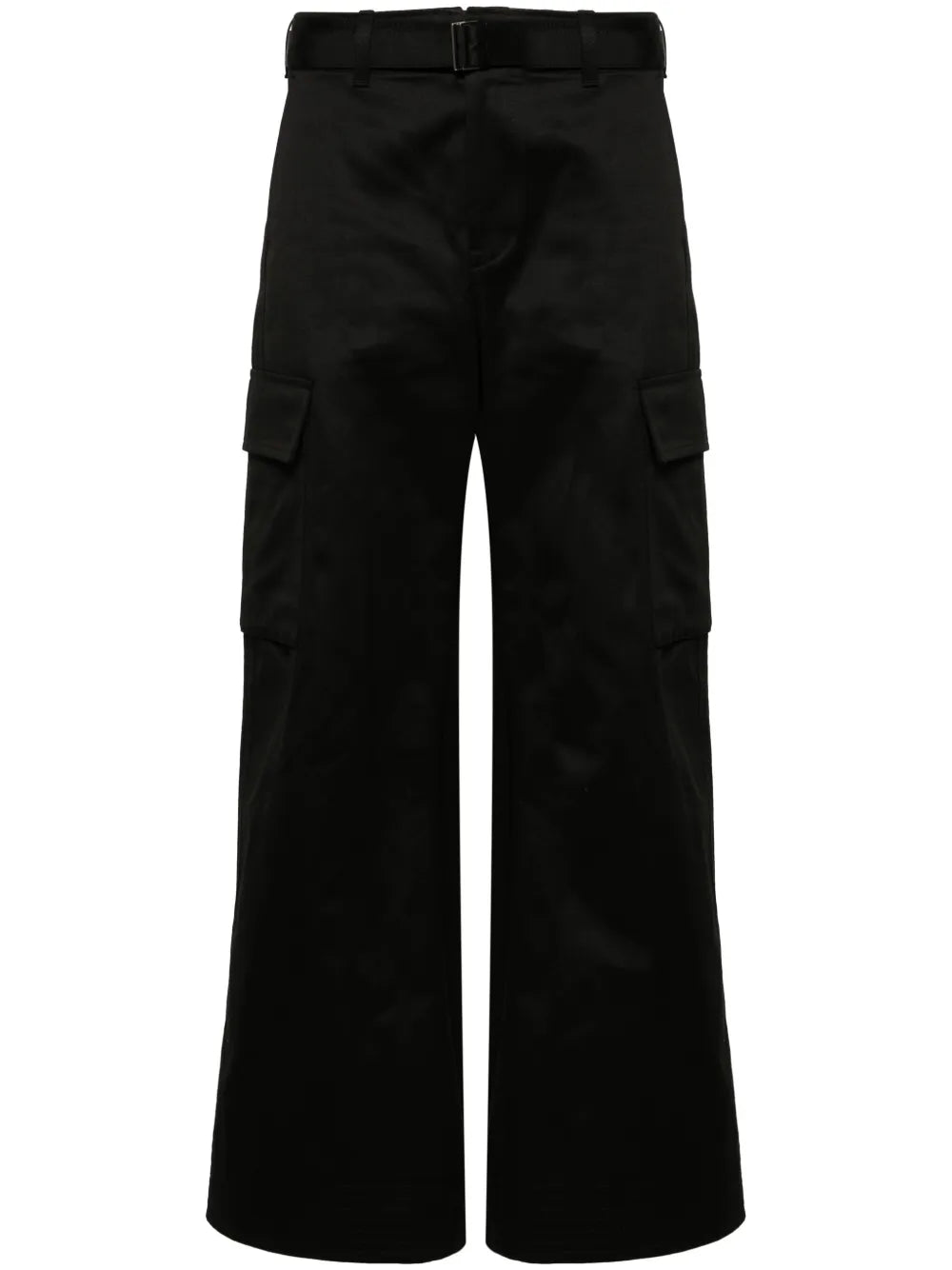 Belted Wide-Leg Cargo Trousers