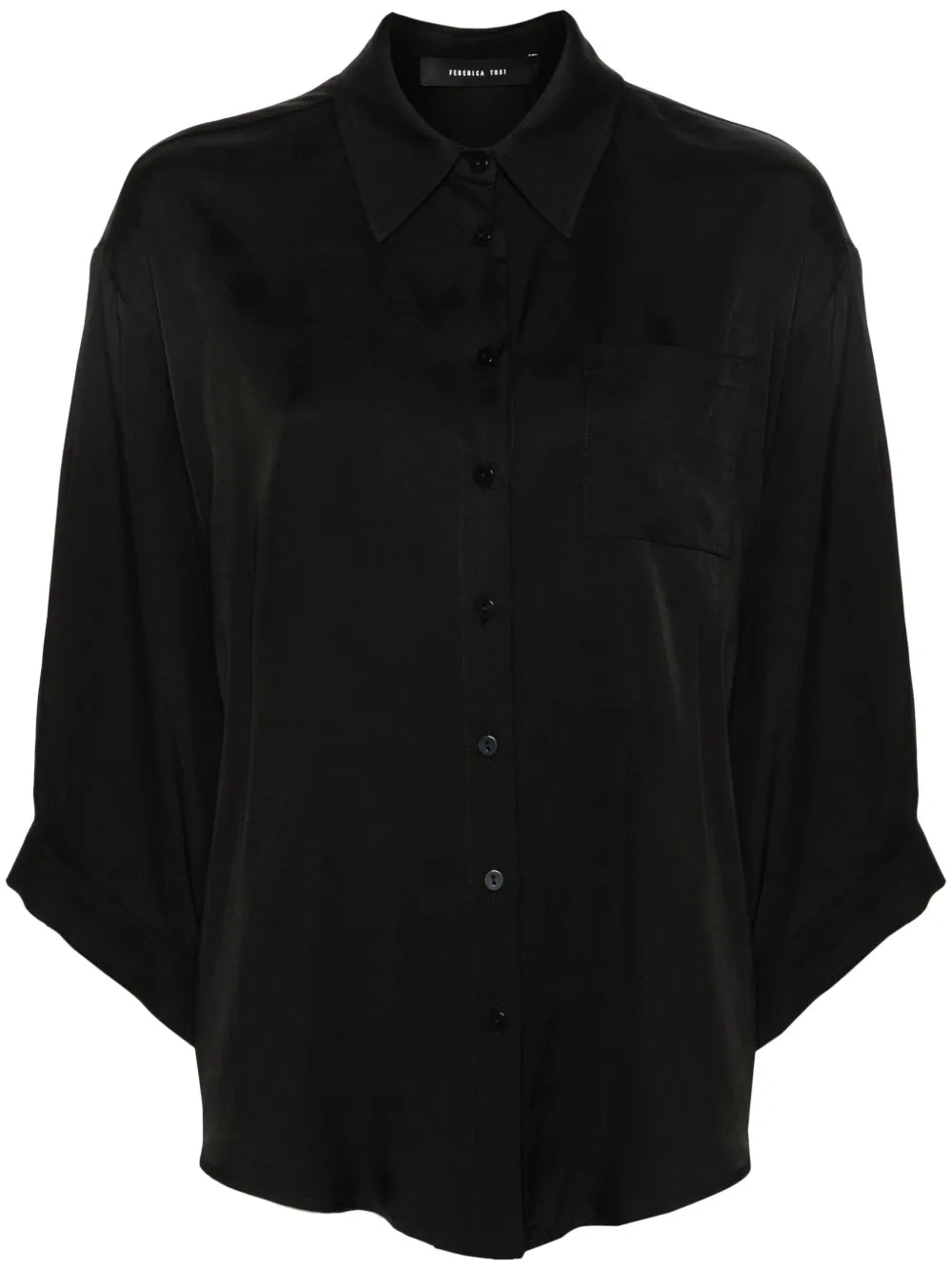 Box-Pleat-Detail Twill Shirt