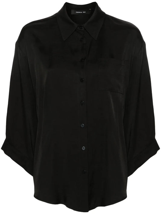 Box-Pleat-Detail Twill Shirt