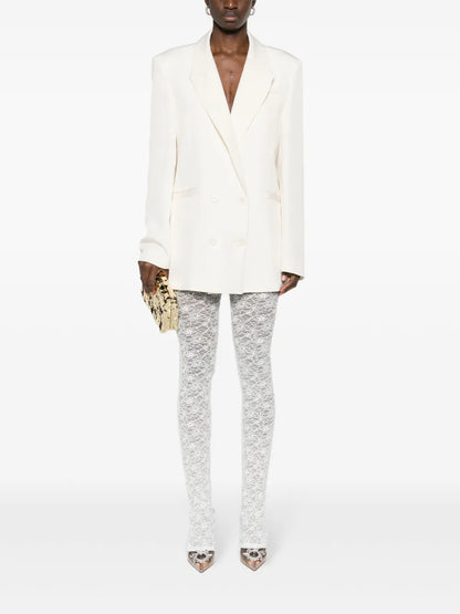 Floral-Lace Semi-Sheer Leggings