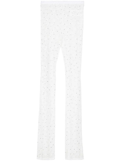 Floral-Lace Semi-Sheer Leggings
