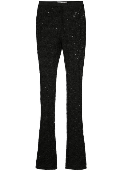 Floral-Lace Semi-Sheer Leggings